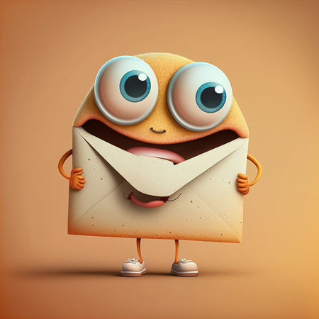 Cute Cartoon Envelope Characterの素材