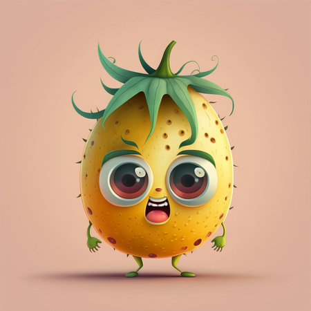 Cute Cartoon Passionfruit Characterの素材