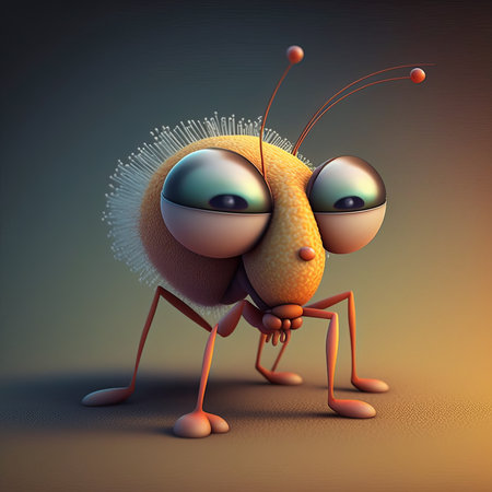 Cute Cartoon mosquito Characterの素材