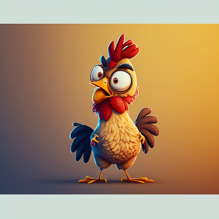 Cute Cartoon Rooster Characterの素材
