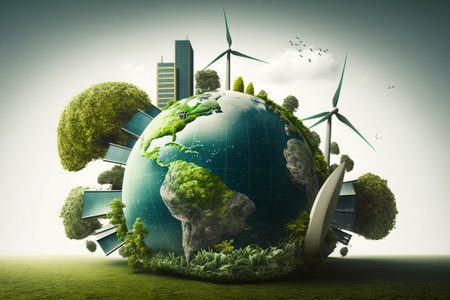 ESG, green energy, sustainable industry. Environmental, Social, and Corporate Governance conceptの素材