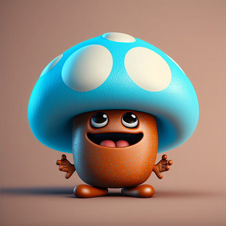 Happy Mushroom Characterの素材