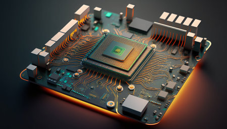 Processor chipset and circuit board backgroundの素材