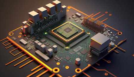 Processor chipset and circuit board backgroundの素材