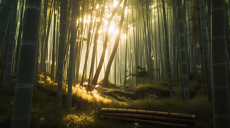 Bamboo forest in the morning lightの素材