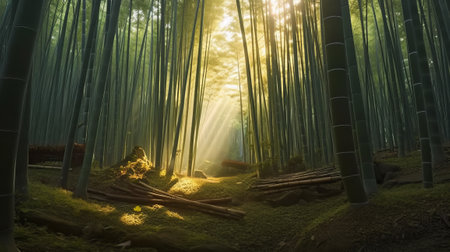 Bamboo forest in the morning light