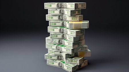 Big money stacks from dollars. dollar finance conceptualの素材