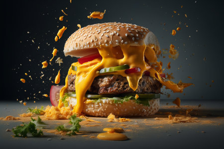Deconstruction of a cheeseburger, Burger explosionの素材