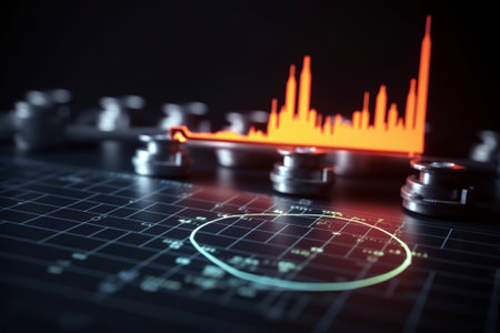 gas burner and graph with dataの素材