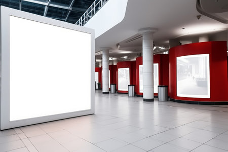 corporate branding white blank frame mockup with modern business offices backgroundの素材