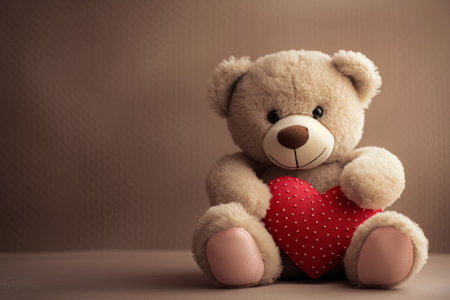 teddy bear with heart shaped pillowの素材