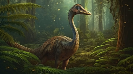 Dinosaur Spinosaurus in the forest. 3d render.の素材