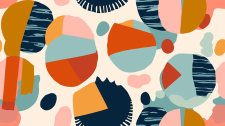 Seamless pattern with abstract shapes. Vector illustration for your design
