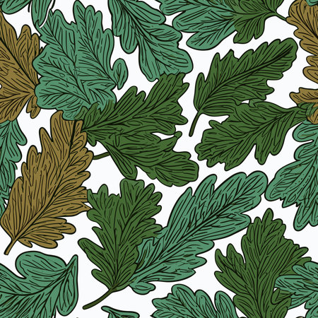 Seamless pattern with hand drawn leaves. Vector illustration for your designのイラスト素材