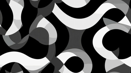 Abstract background with wavy lines in black and white colors. Vector illustration