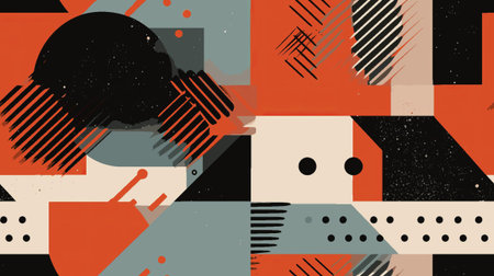 Abstract background with geometric shapes and grunge textures. Vector illustration.
