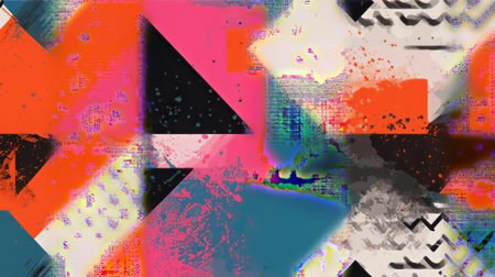 abstract colorful background with a lot of different geometric elements and shapes