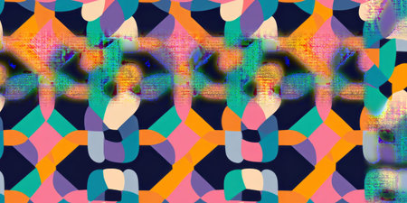 abstract colorful background with geometric shapes and spots of different sizes and colors