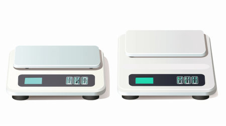 Digital kitchen scales isolated on a white background. 3d rendering.のイラスト素材