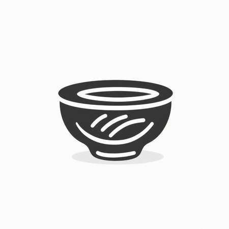 Bowl icon. Vector illustration in flat style. Isolated on white background.のイラスト素材