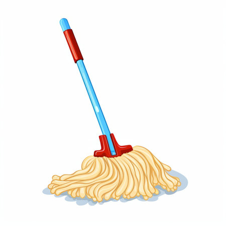 Cleaning mop isolated on a white background. Vector illustration.のイラスト素材