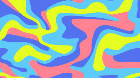 Abstract background with wavy lines and waves. Colorful vector illustration.