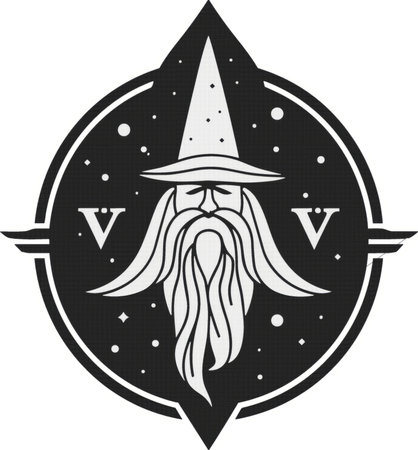 Witch hat with a long beard and mustache. Vector illustration.のイラスト素材