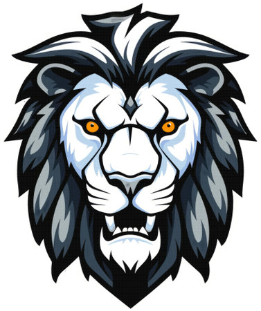 Lion Mascot. Vector illustration ready for vinyl cutting.のイラスト素材