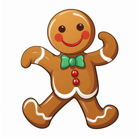 Gingerbread man isolated on a white background. Vector illustration.