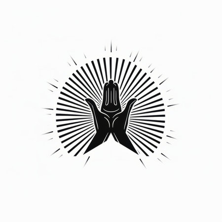 Hamsa hand vector icon. Hand of Fatima or Fatima.のイラスト素材