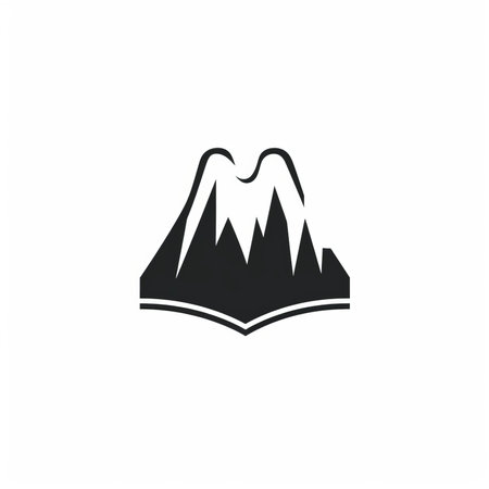 Mountain icon isolated on white background. Flat design. Vector Illustrationのイラスト素材
