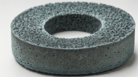 Cleaning sponge for washing dishes on a white background close-upの素材