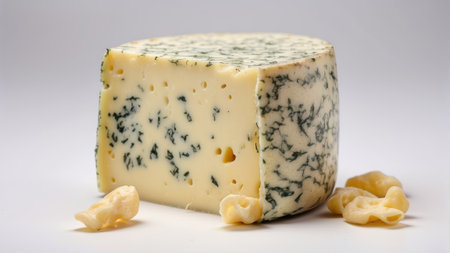 Cheese collection, piece of gorgonzola with mold close upの素材