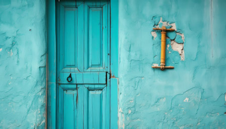Blue door in Chefchaouen, Morocco, Africa. Architectural detail.の素材