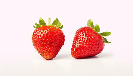 Strawberry isolated on white background. Close-up image.の素材
