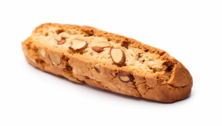Italian cantuccini cookies with almonds isolated on a white background.の素材