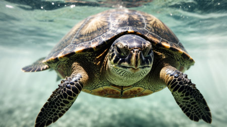 Hawaiian Green Sea Turtle (Chelonia mydas)の素材