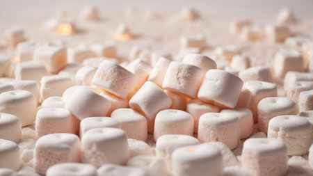 Marshmallows on a white background. Selective focus. Toned.の素材