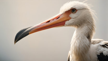 Portrait of a white pelican (Ciconia ciconia)の素材