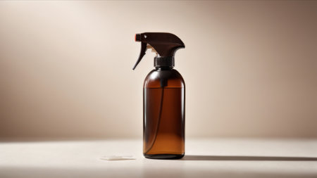 Spray bottle on a light background. Shallow depth of field.の素材