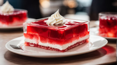 Strawberry cake with whipped cream, selective focus, vintage toneの素材