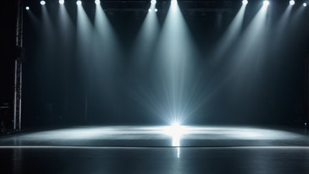 Stage Spotlight with Spotlights, Stage Spotlight on the Stage, Stage Backgroundの素材
