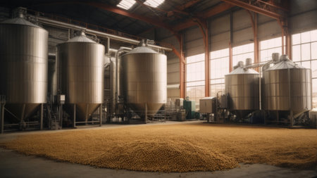 Coffee processing plant in the countryside. 3d rendering.の素材