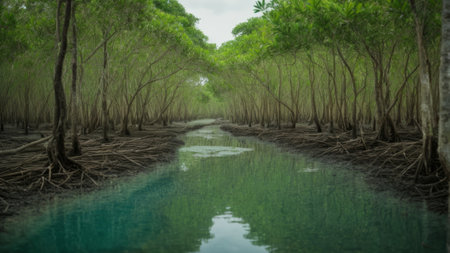 Mangrove forest in Rayong province,Thailand.の素材