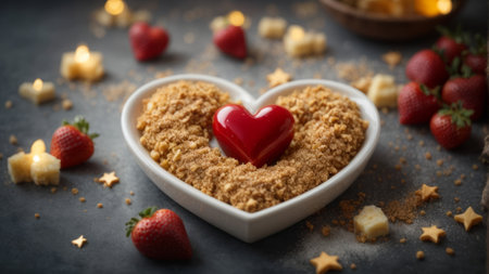 Heart shaped cookie molds for Valentine's day on a black backgroundの素材