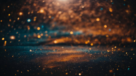 glitter vintage lights background. silver, gold and black. de focusedの素材