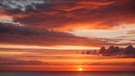 Beautiful sunset over the sea. Sunset over the sea. Sunset over the sea.の素材