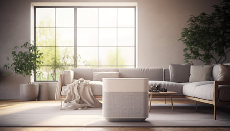 modern bright interiors apartment living room 3D rendering illustration computer generated imageの素材