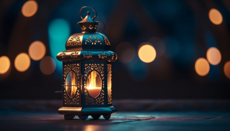 Ramadan Kareem lantern with bokeh background, Ramadan Kareem backgroundの素材