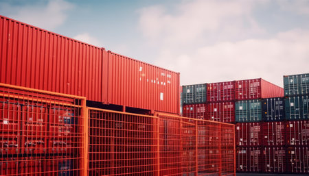 Industrial Container Cargo freight ship for Logistic Import Export background.の素材